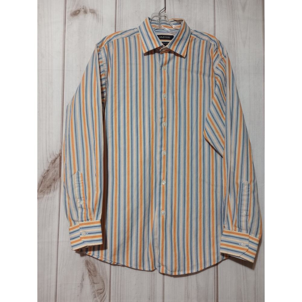 Murano Shirt Men's Large Orange Button Front Long Sleeve